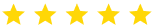Five gold stars in a row representing a five-star rating or review.